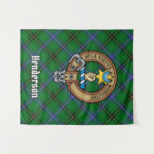Clan Henderson Crest over Tartan Wandkleed (Voorkant (horizontaal))