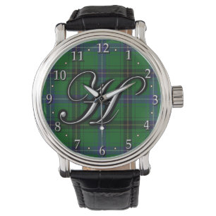 Clan Henderson Letter H Monogram Tartan Horloge