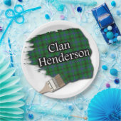 Clan Henderson Scottish Tartan Paint Brush Papieren Bordje (Feest)