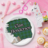 Clan Henderson Scottish Tartan Paint Brush Papieren Bordje (Feest)
