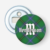 Clan Henderson Tartan Button Flesopener (Voorkant)