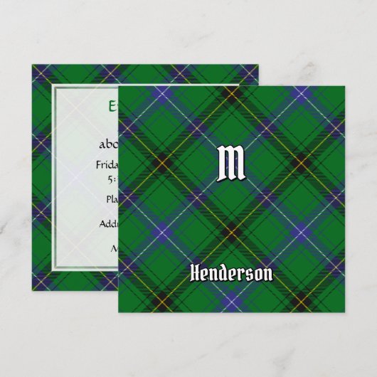 Clan Henderson Tartan Kaart (Voorkant / Achterkant)