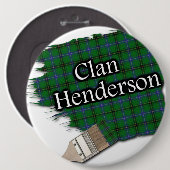 Clan Henderson Tartan Kwast Ronde Button 6,0 Cm (Voorkant /achterkant)