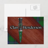 Clan Henderson Tartan Sgian Dubh Blade Briefkaart (Voorkant / Achterkant)