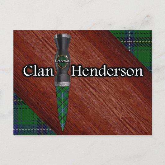 Clan Henderson Tartan Sgian Dubh Blade Briefkaart (Voorkant)