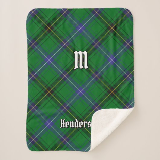 Clan Henderson Tartan Sherpa Deken (Voorkant)