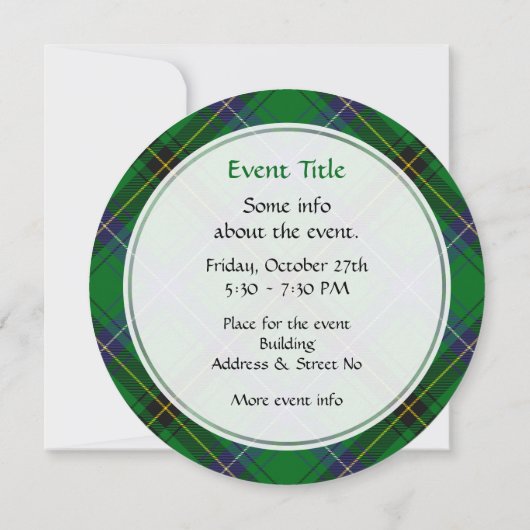 Clan Henderson Tartan uitnodiging (Achterkant)