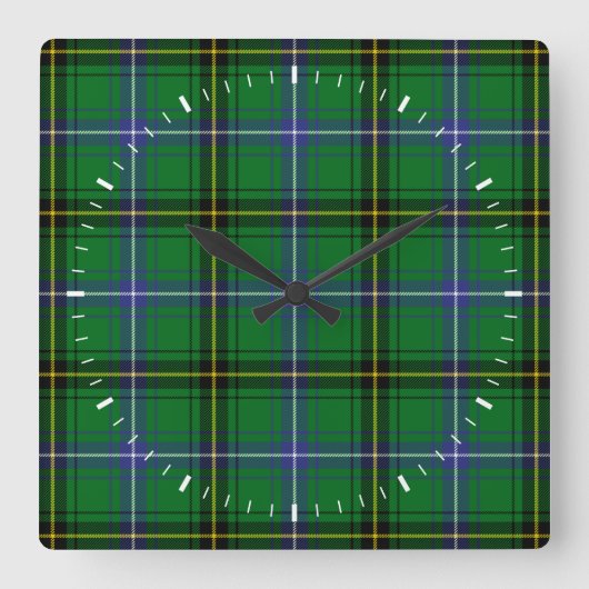 Clan Henderson Tartan Vierkante Klok (Voorkant)