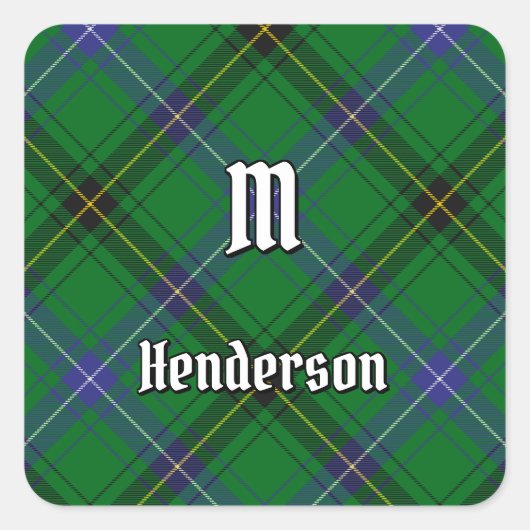 Clan Henderson Tartan Vierkante Sticker (Voorkant)
