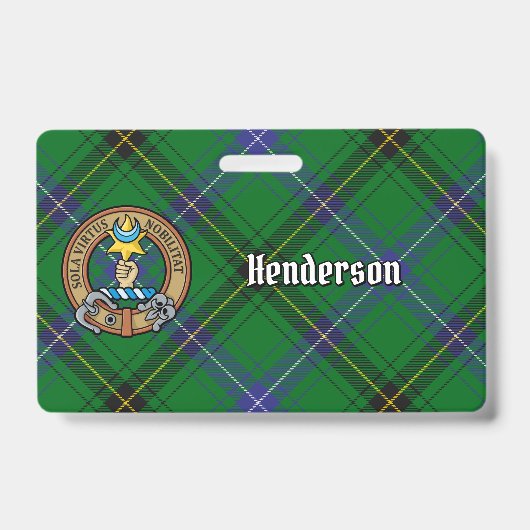Clan Henderson Wapen over Tartan Badge (Voorzijde)