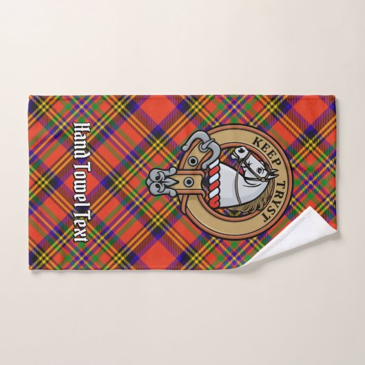 Clan Hepburn Crest over Tartan Bad Handdoek (Handdoek)
