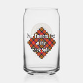 Clan Hepburn Crest over Tartan Blikvorm Glas (Achterkant)