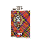 Clan Hepburn Crest over Tartan Heupfles (Links)