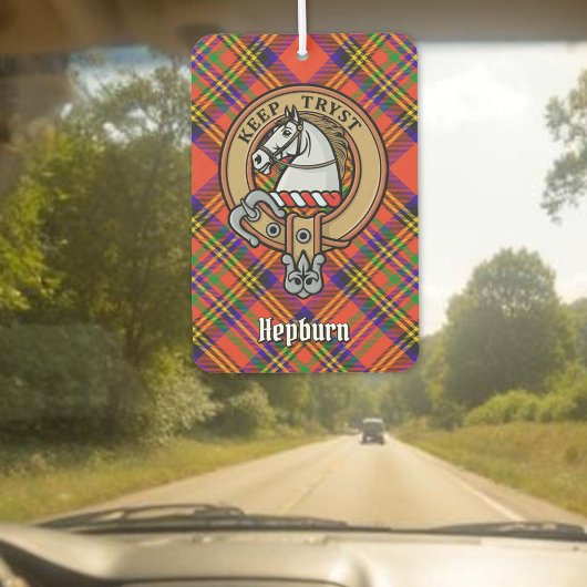 Clan Hepburn Crest over Tartan Luchtverfrisser