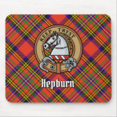 Clan Hepburn Crest over Tartan Muismat (Voorkant)
