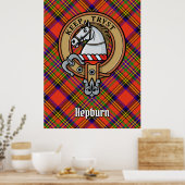 Clan Hepburn Crest over Tartan Poster (Keuken)
