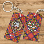 Clan Hepburn Crest over Tartan Sleutelhanger