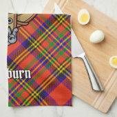 Clan Hepburn Crest over Tartan Theedoek (Quarter Fold)