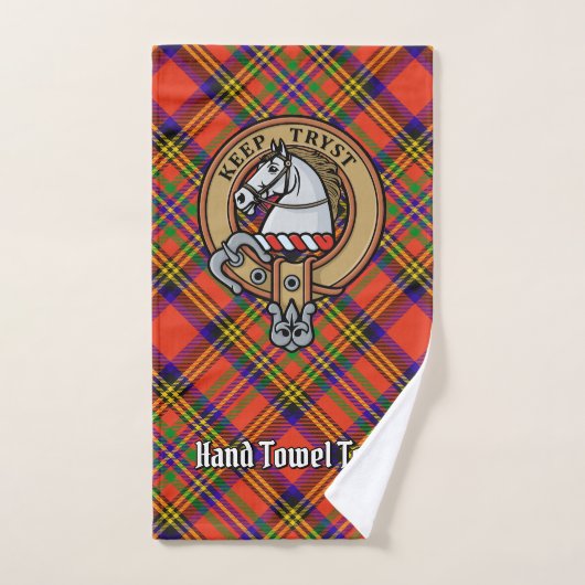 Clan Hepburn Wapen over Tartan Bad Handdoek (Handdoek)