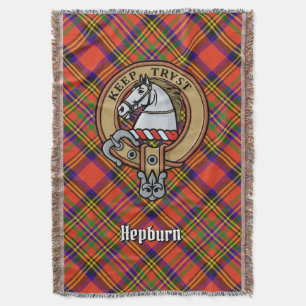 Clan Hepburn Wapen over Tartan Deken