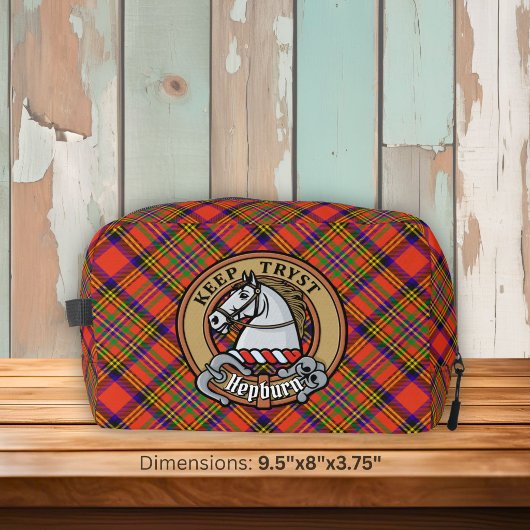Clan Hepburn Wapen over Tartan Toilettasje