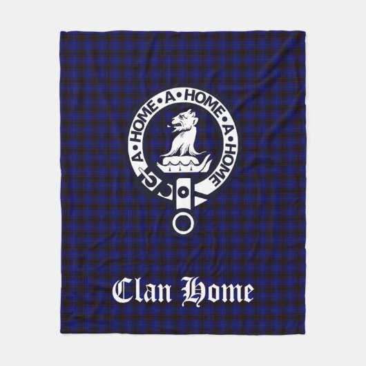 Clan Home Crest Badge en Tartan Fleece Deken (Voorkant)