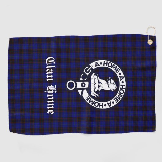 Clan Home Crest Badge en Tartan Golfhanddoek (Horizontaal)
