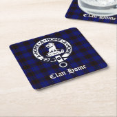 Clan Home Crest Badge en Tartan Kartonnen Onderzetters (Schuin)