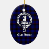 Clan Home Crest Badge en Tartan Keramisch Ornament (Voorkant)