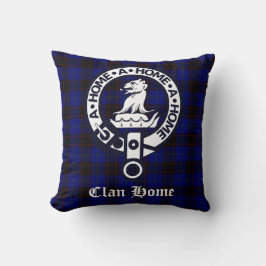 Clan Home Crest Badge en Tartan Kussen