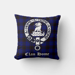 Clan Home Crest Badge en Tartan Kussen