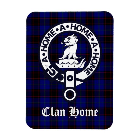 Clan Home Crest Badge en Tartan Magneet (Verticaal)