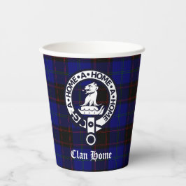 Clan Home Crest Badge en Tartan Papieren Bekers