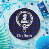 Clan Home Crest Badge en Tartan Papieren Bordje (Feest)