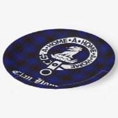 Clan Home Crest Badge en Tartan Papieren Bordje (Gekanteld)