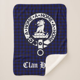 Clan Home Crest Badge en Tartan Sherpa Deken