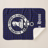 Clan Home Crest Badge en Tartan Sherpa Deken (Voorkant (horizontaal))