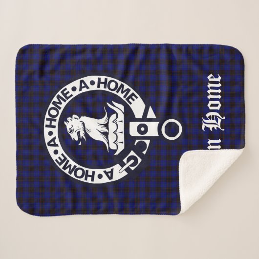 Clan Home Crest Badge en Tartan Sherpa Deken (Voorkant (horizontaal))