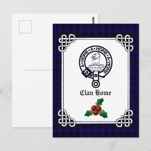 Clan Home Crest Badge & Tartan Holiday Briefkaart (Voorkant / Achterkant)