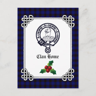 Clan Home Crest Badge & Tartan Holiday Briefkaart