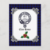 Clan Home Crest Badge & Tartan Holiday Briefkaart (Voorkant)