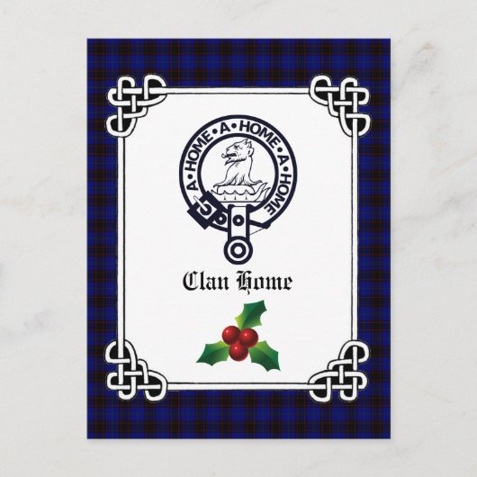 Clan Home Crest Badge & Tartan Holiday Briefkaart (Voorkant)