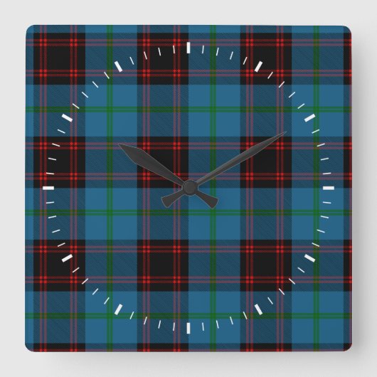 Clan Home Tartan Vierkante Klok (Voorkant)
