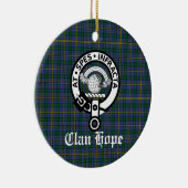 Clan Hope Crest Badge & Tartan Keramisch Ornament (Rechts)
