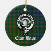 Clan Hope Crest Badge & Tartan Keramisch Ornament (Voorkant)