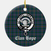 Clan Hope Crest Badge & Tartan Keramisch Ornament (Achterkant)
