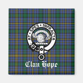 Clan Hope Crest Badge & Tartan Magneet (Voorkant)