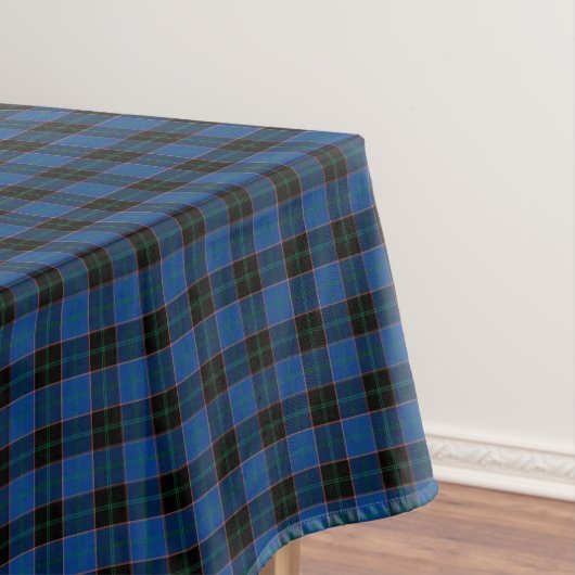 Clan Hume Royal Blue en Black Scottish Tartan Tafelkleed (Voorbeeld)