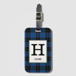Clan Hume Tartan Monogrammed Bagagelabel