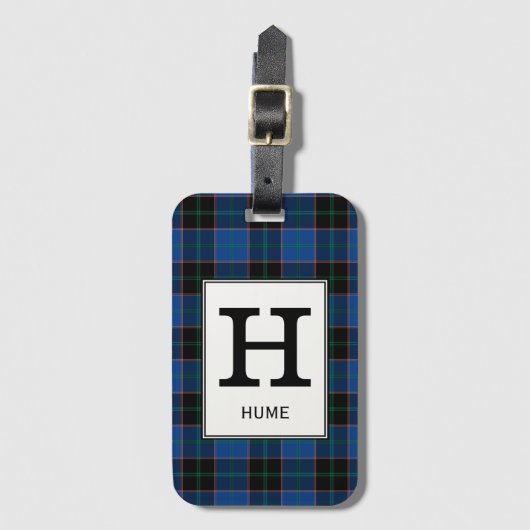 Clan Hume Tartan Monogrammed Bagagelabel (Voorkant (verticaal))